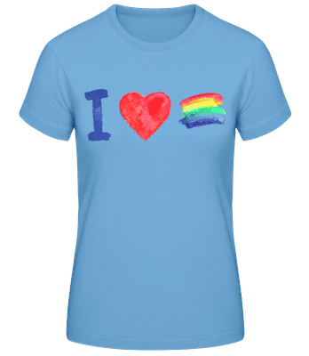 Milujem Rainbows - Dámske basic tričko - Svetlo modrá - Predné