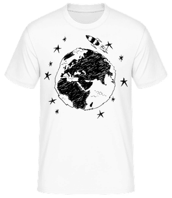 Earth Rocket - Männer Basic T-Shirt - Weiß - Vorne