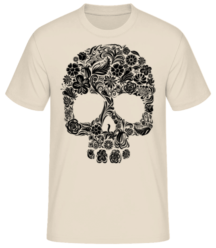 Preview: Flower Skull - Men's Basic T-Shirt - Cream - Front