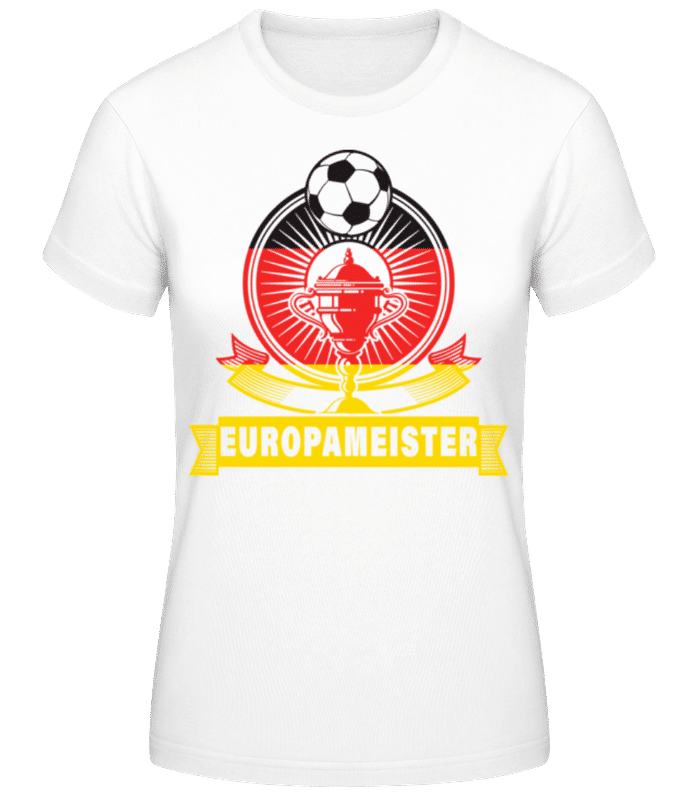 Vorschau: Europameister - Frauen Basic T-Shirt - Weiß - Vorne