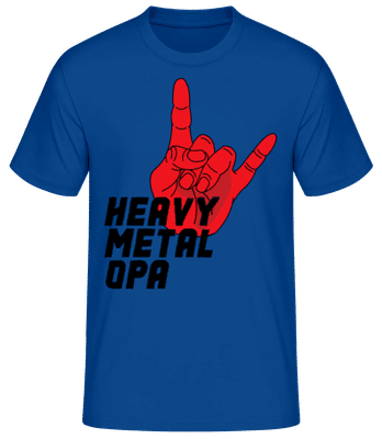 Heavy Metal Opa Hand - Männer Basic T-Shirt - Royalblau - Vorne