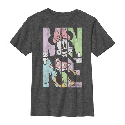 Disney - Mickey Mouse - Minnie Mouse Name Fill - Detské Tričko - Melírovo antracitová - Predné