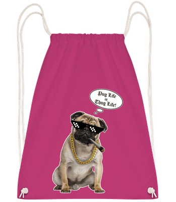 Pug Life Thug Life - Turnbeutel - Magenta - Vorn