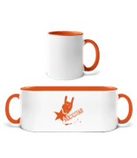 Rockstar Symbol - Two-toned Mug - White / Orange - Front