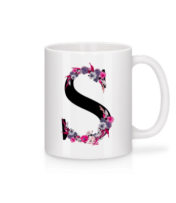 Blumen Initiale S - Tasse - Weiß - Vorne