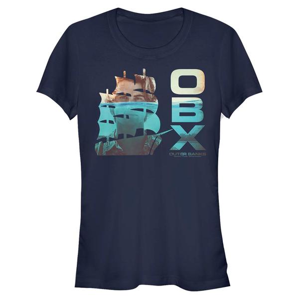 Preview: Netflix - Outer Banks - John B Sunken Ship - Women's T-Shirt - Navy - Front