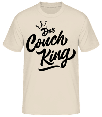 Der Couch King - Männer Basic T-Shirt - Creme - Vorne