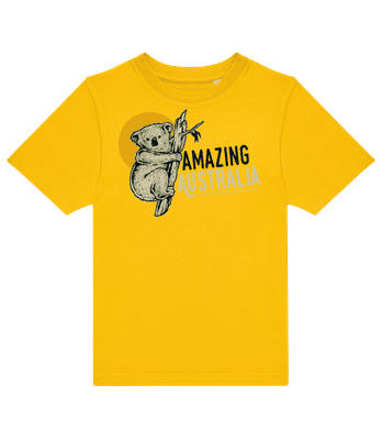 Koala Amazing Australia - Detské tričko B&C - Žltá - Predné