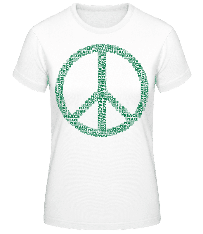 Náhľad: Znak mieru - Dámske basic tričko - Biela - Predné