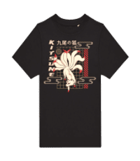 Kitsune - Kinder T-Shirt B&C - Schwarz - Vorne