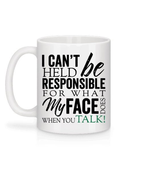 Aperçu: What My Face Does - Mug en céramique blanc - Blanc - Derrière