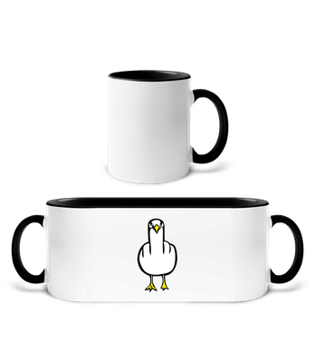 Stinkefinger Möwe - Tasse zweifarbig - Weiß / Schwarz - Vorne
