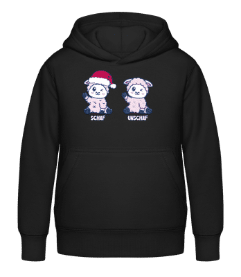 Schaf Unschaf - Kinder Hoodie - Schwarz - Vorne