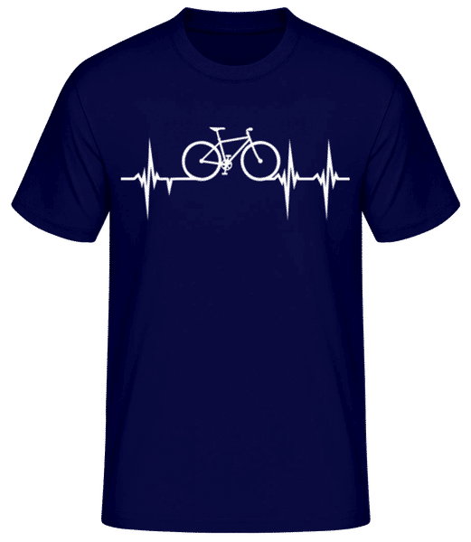 Aperçu: battement de coeur de vélo - T-shirt standard Homme - Bleu marine - Devant