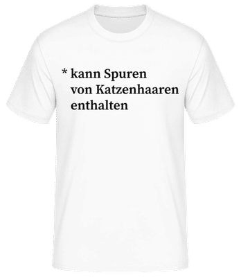 Spuren Von Katzenhaaren - Männer Basic T-Shirt - Weiß - Vorne
