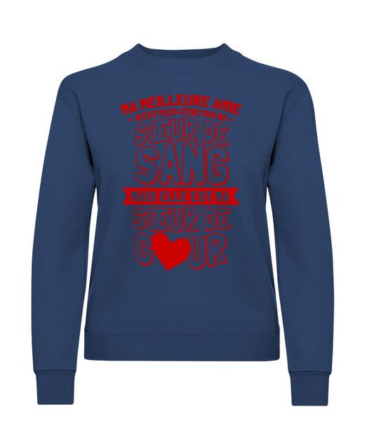 Aperçu: Elle Est Ma Sœur De Cour - Sweatshirt Femme - Bleu marine - Devant