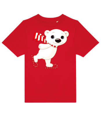 Patin À Glace Ours Polaire - T-shirt enfants B&C - Rouge - Devant