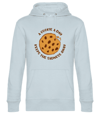 A Cookie A Day - Sweat à capuche premium Unisexe - Bleu clair - Devant