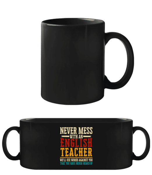 Aperçu: English Teacher - Tasse Noire - Noir - Devant