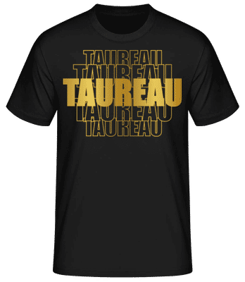 Écriture Doré Astrologique Taureau - T-shirt standard Homme - Noir - Devant