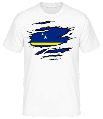Ripped Flag Curaçao ?? - Men's B&C T-Shirt - White - Front