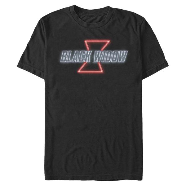 Preview: Marvel - Logo Black Widow Neon V2 - Men's T-Shirt - Black - Front