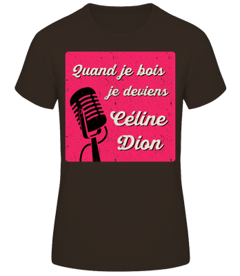 Céline Dion - T-shirt standard Femme - Marron - Devant