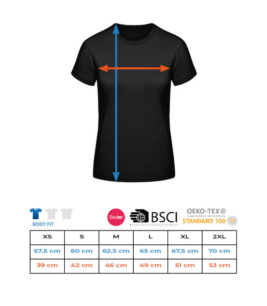 Je Suis Déjà Parfaite -  T-shirt Shirtinator femme - Tableau des tailles