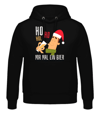 Ho Ho Hol Bier - Männer Hoodie - Schwarz - Vorne