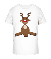 Christmas Deer - Kid's Organic T-Shirt Stanley Stella 2.0 - White - Front