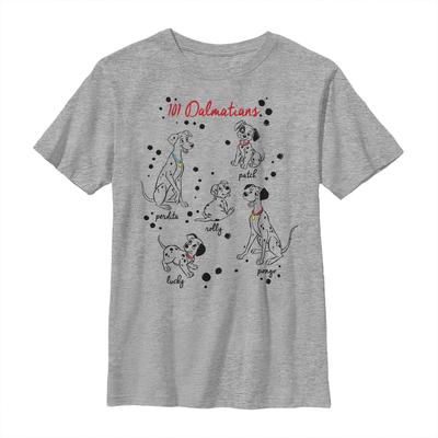 Disney Classics - 101 Dalmatiner - Skupina Puppy Names - Kinder T-Shirt - Grau meliert - Vorne