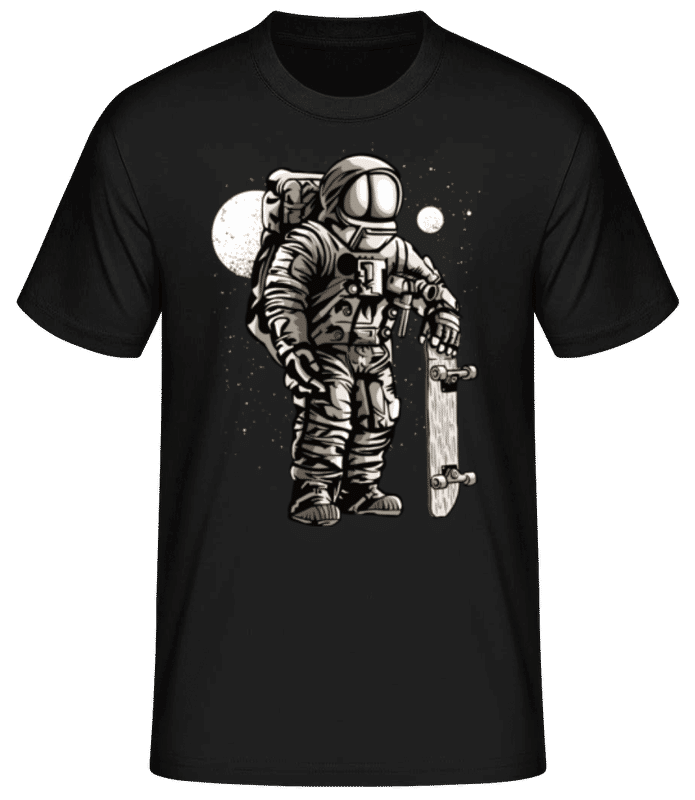 Náhled: Astronaut Skater - Pánské basic tričko - Černá - Napřed