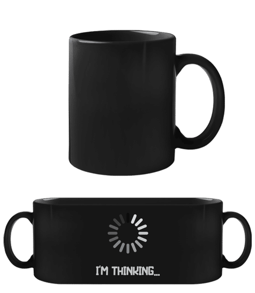 Aperçu: I'm Thinking - Tasse Noire - Noir - Devant