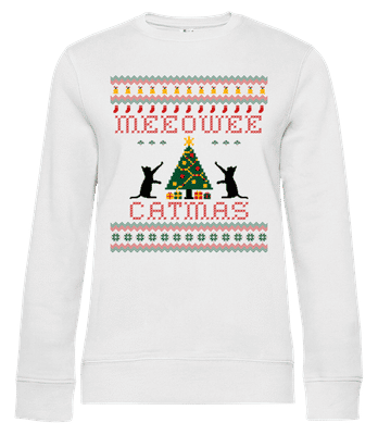 MEEOWEE Catmas - Women's standard sweatshirt - White - Front