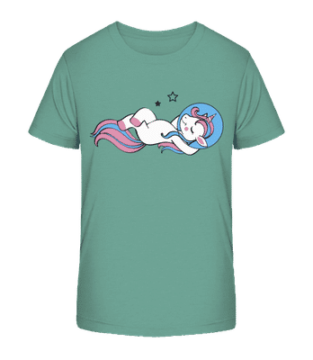 Astronaute Licorne - T-shirt bio Enfant Stanley Stella 2.0 - Bleu vert - Devant