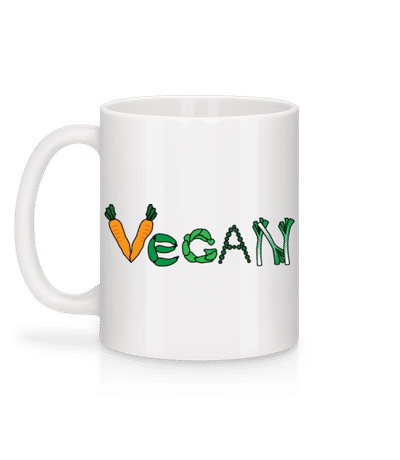 Vegan Gemüse - Tasse - Weiß - Hinten