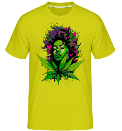 Cannabis Head Woman Colorful - Shirtinator Men's T-Shirt - Lime - Front