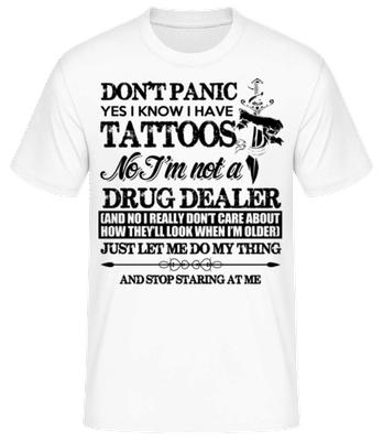 Tattoo Don't Panic - T-shirt standard Homme - Blanc - Devant
