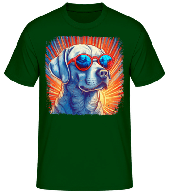 Labrador Hippie Look - Camiseta básica para hombre - Verde botella - delante