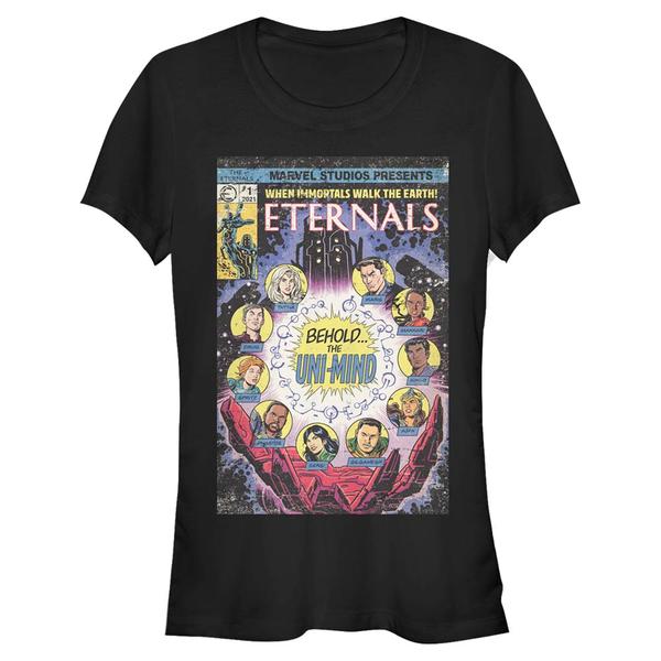 Aperçu: Marvel - Eternals - Photo de groupe Vintage Comic Cover 2 - Femme T-shirt - Noir - Devant