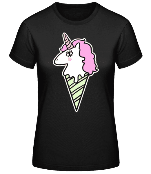 Aperçu: Glace Licorne - T-shirt standard Femme - Noir - Devant