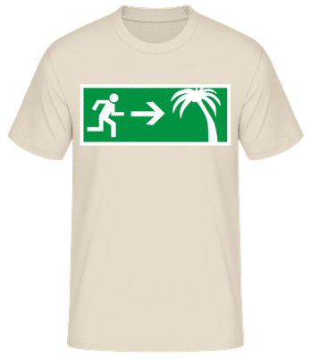 Emergency Exit Holidays - Men's Basic T-Shirt - Cream - Front