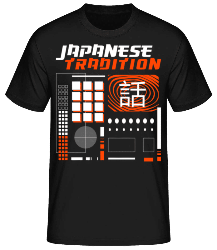 Náhľad: Japanese Tradition - Pánske basic tričko - Čierna - Predné