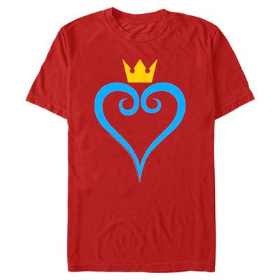 Disney - Kingdom Hearts - Logo Heart and Crown - Men's T-Shirt - Red - Front