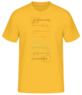  Guitares - T-shirt standard Homme - Jaune doré - Devant