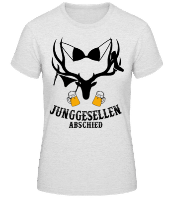 Junggesellenabschied BH-Hirsch - Frauen T-Shirt B&C - Grau meliert - Vorne