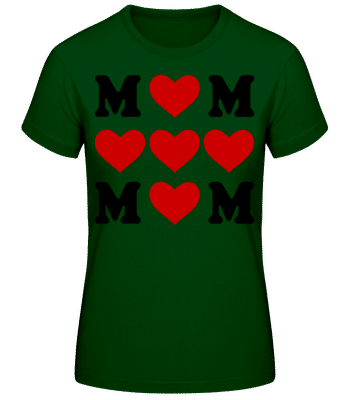Amour Maman Cœur - T-shirt standard Femme - Vert bouteille - Devant