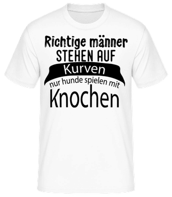 Richtige Männer Stehen Auf Kurven - Männer Basic T-Shirt - Weiß - Vorne