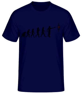 Evolution Of Shooting - Men's Basic T-Shirt - Navy - Front