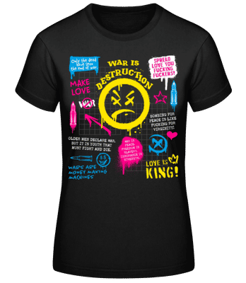 War Is Destruction - Dámske basic tričko - Čierna - Predné